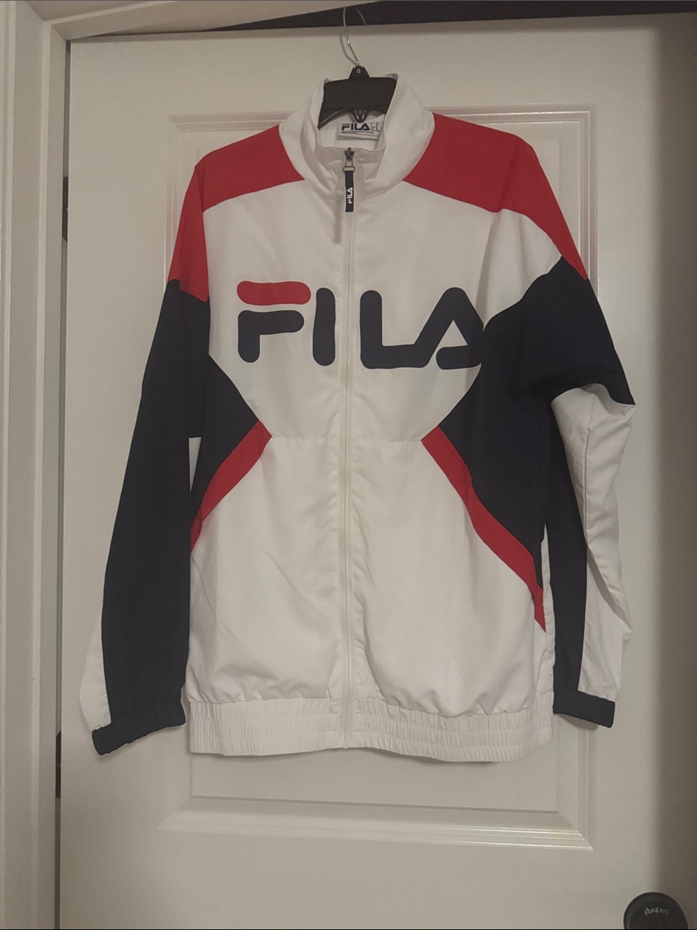 FILA White Navy & Red Windbreaker Jacket
